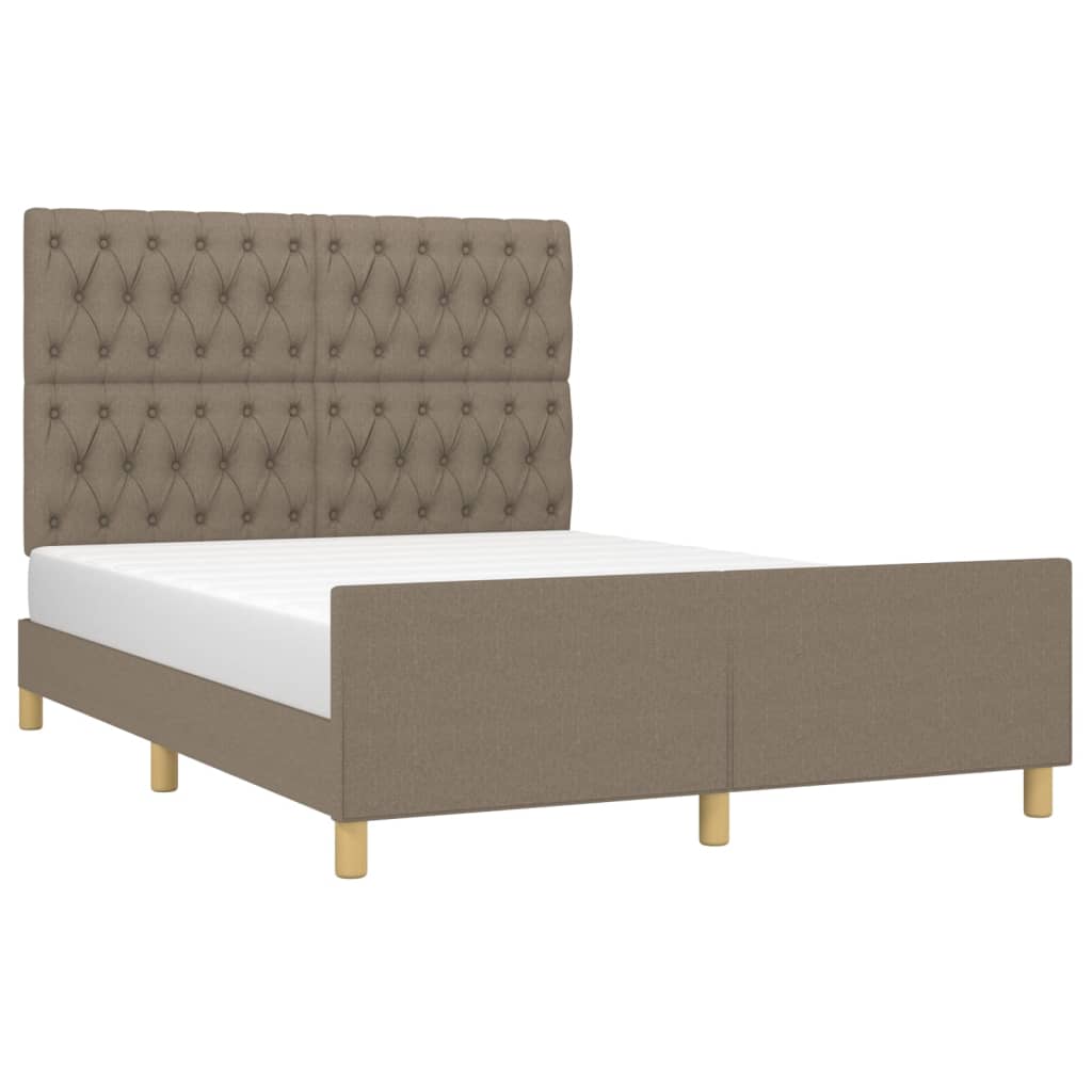 vidaXL Σκελετός Κρεβατιού Χωρίς Στρώμα Taupe 140x190 εκ. Υφασμάτινο