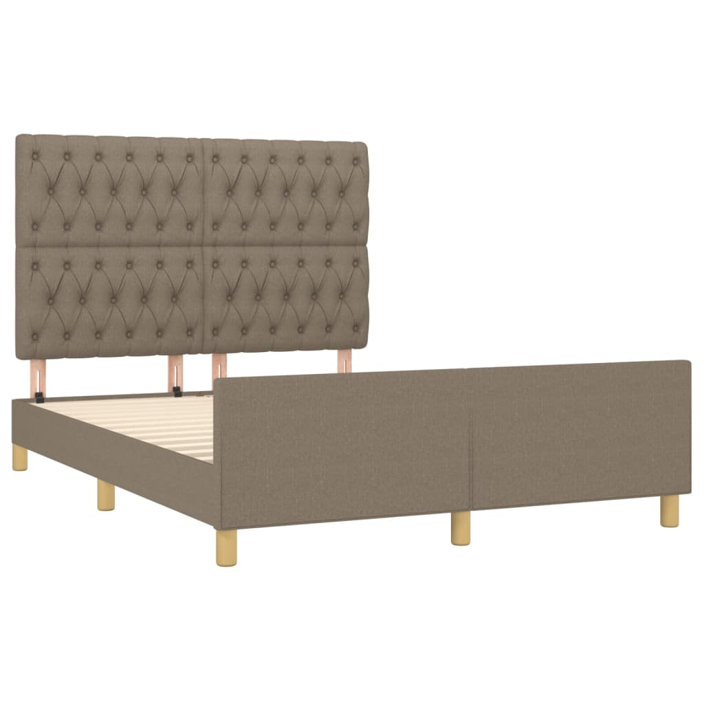 vidaXL Σκελετός Κρεβατιού Χωρίς Στρώμα Taupe 140x190 εκ. Υφασμάτινο