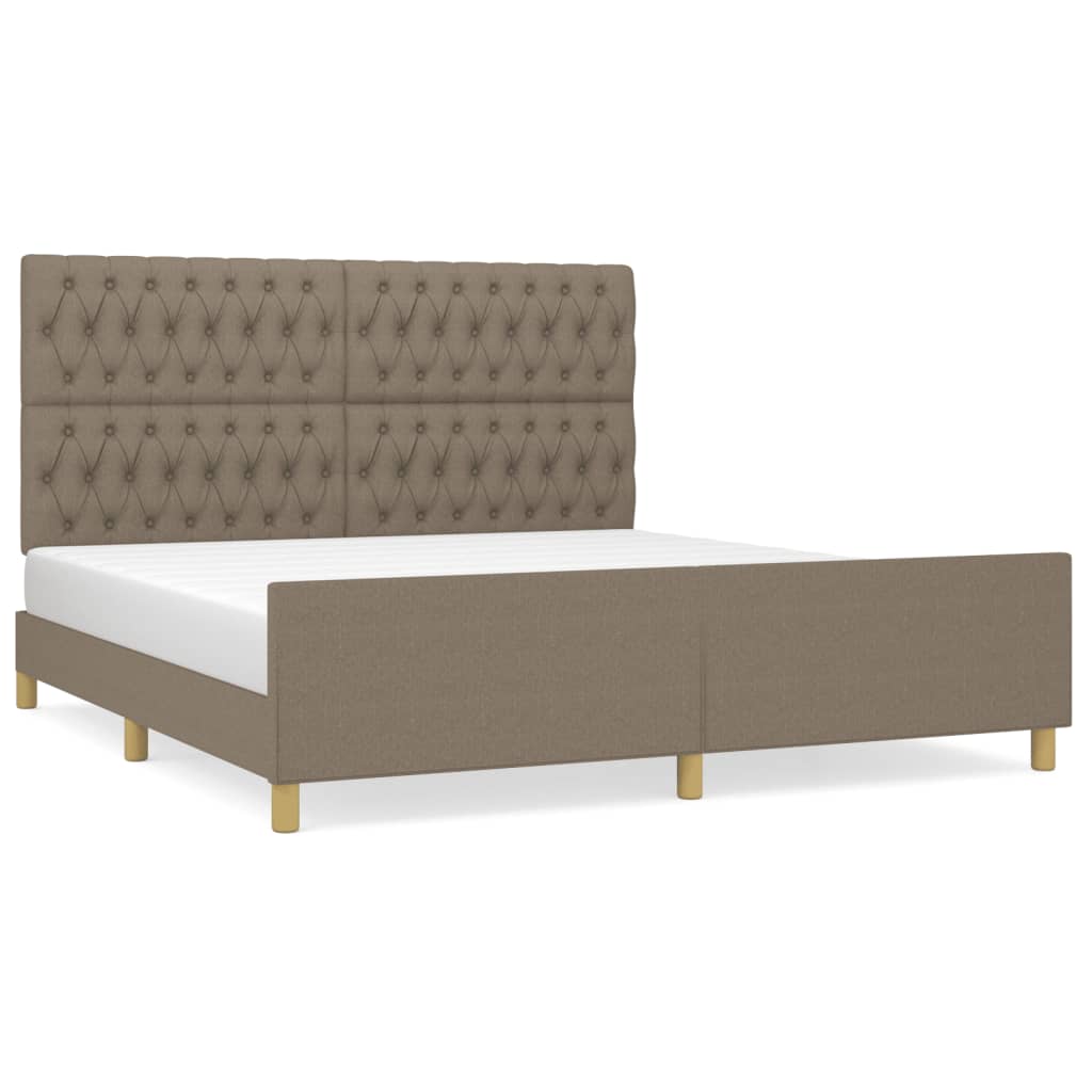 vidaXL Σκελετός Κρεβατιού Χωρίς Στρώμα Taupe 180x200 εκ. Υφασμάτινο