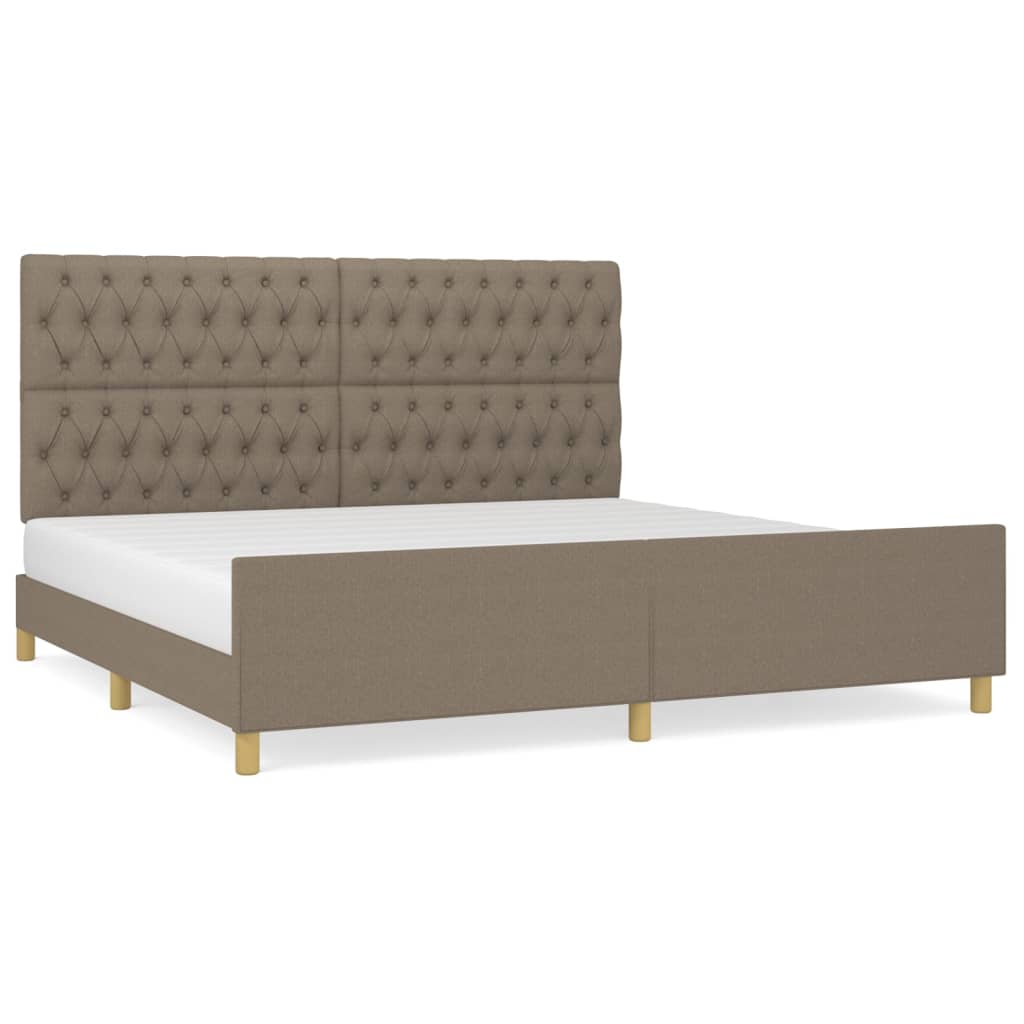 vidaXL Πλαίσιο Κρεβατιού με Κεφαλάρι Taupe 200x200 εκ. Υφασμάτινο