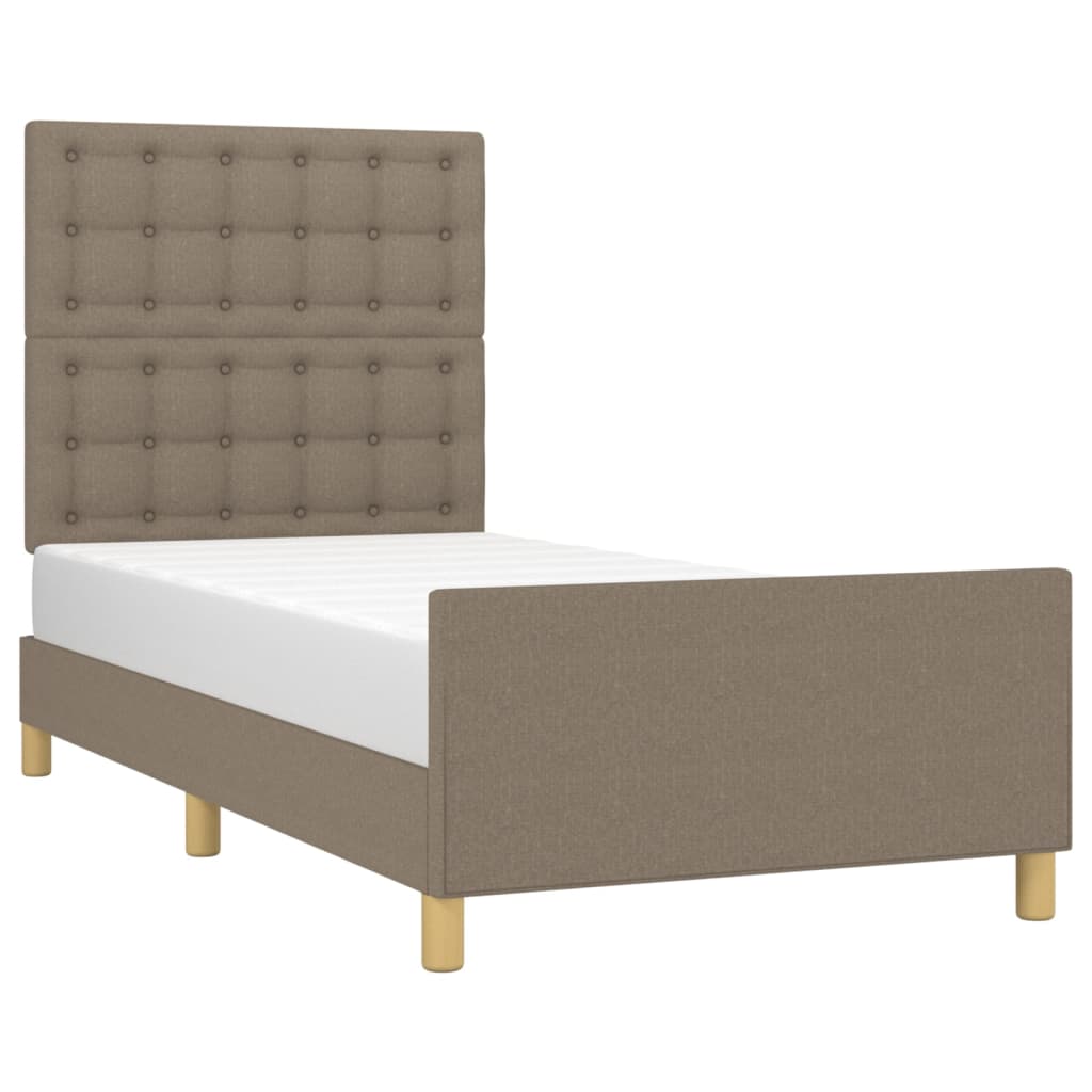 vidaXL Σκελετός Κρεβατιού Χωρίς Στρώμα Taupe 90x200 εκ. Υφασμάτινο