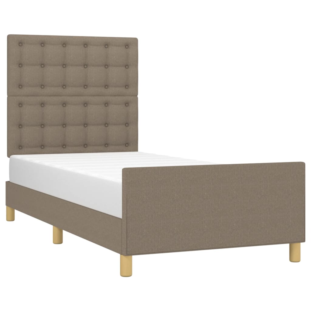 vidaXL Σκελετός Κρεβατιού Χωρίς Στρώμα Taupe 100 x 200 εκ. Υφασμάτινο