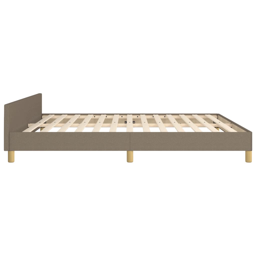 vidaXL Πλαίσιο Κρεβατιού με Κεφαλάρι Taupe 180x200 εκ. Υφασμάτινο