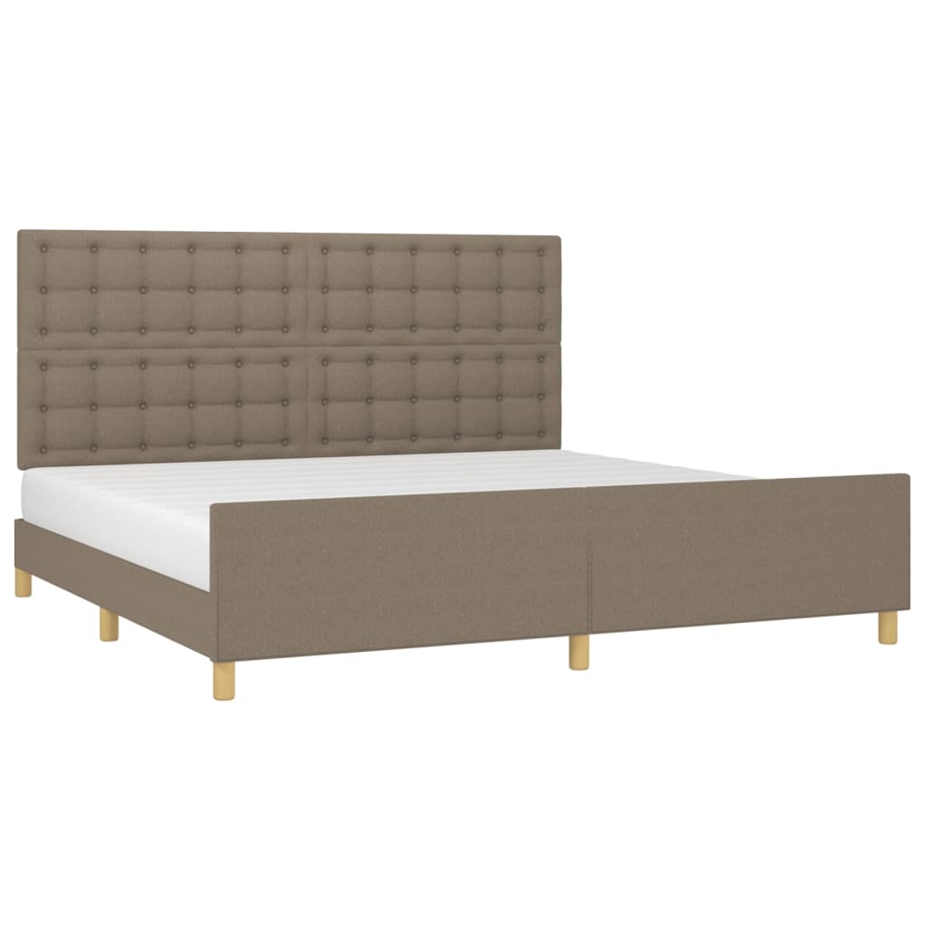 vidaXL Σκελετός Κρεβατιού Χωρίς Στρώμα Taupe 200x200 εκ.Υφασμάτινο