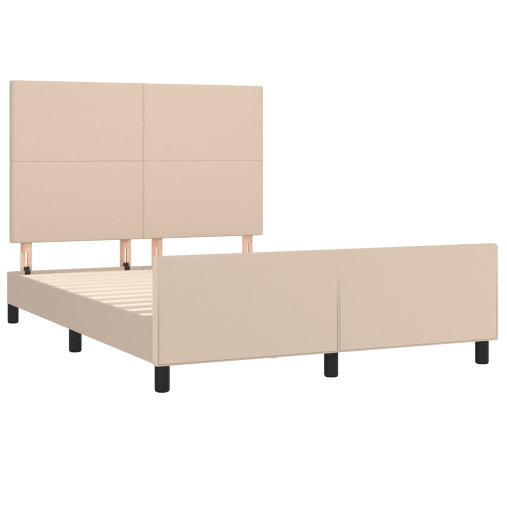 vidaXL Πλαίσιο Κρεβατιού με Κεφαλάρι Καπουτσίνο 140x200εκ. Συνθ. Δέρμα