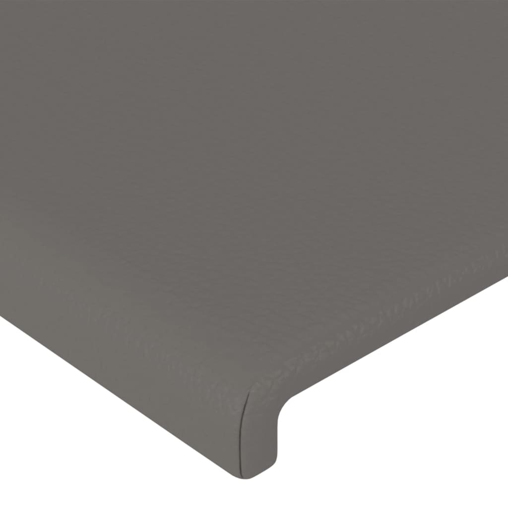 vidaXL Πλαίσιο Κρεβατιού με Κεφαλάρι Γκρι 200x200 εκ. Συνθετικό Δέρμα
