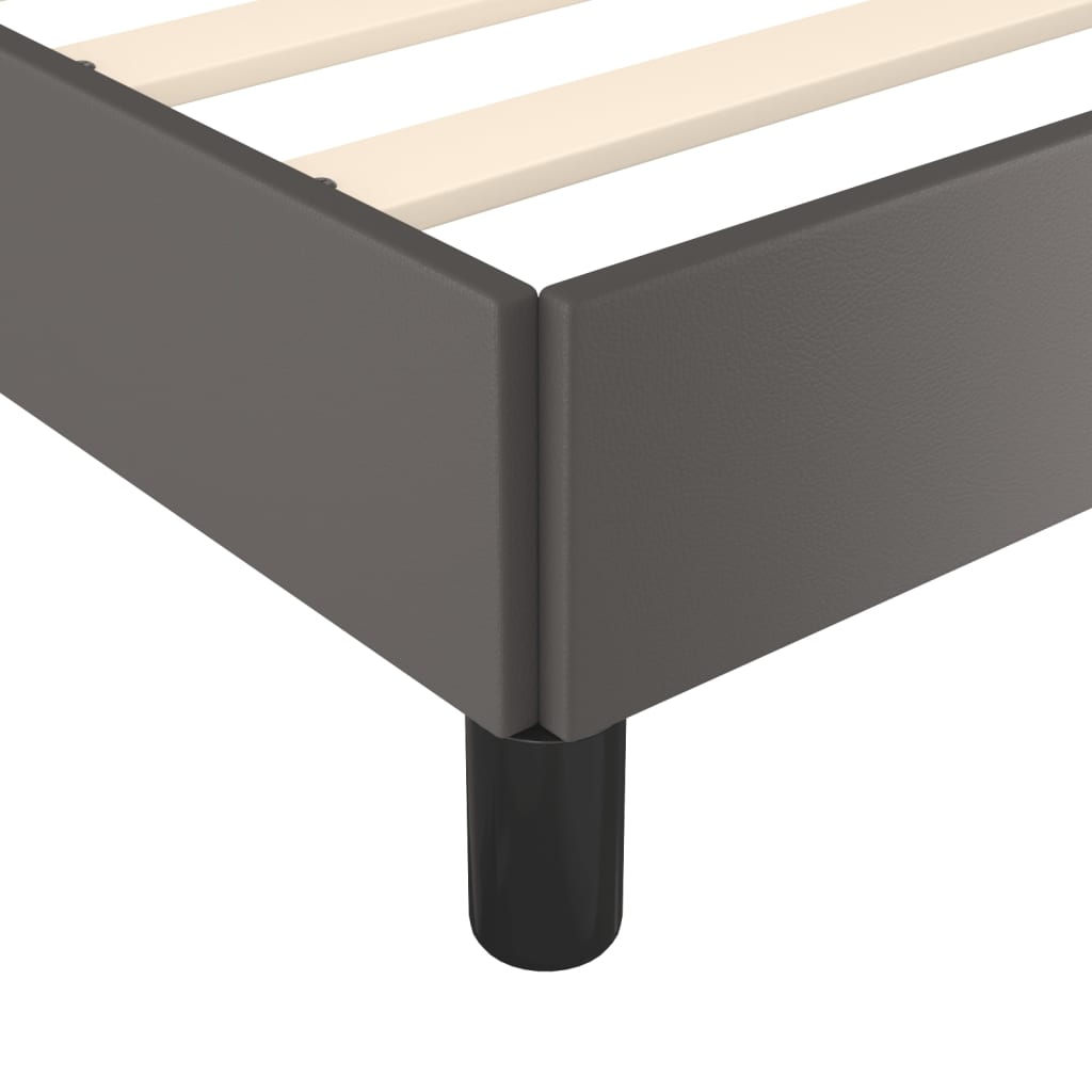 vidaXL Πλαίσιο Κρεβατιού με Κεφαλάρι Γκρι 140x200 εκ. Συνθετικό Δέρμα