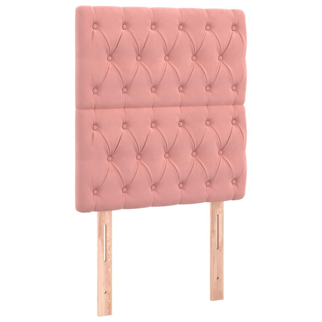 vidaXL Πλαίσιο Κρεβατιού με Κεφαλάρι Ροζ 80x200 εκ. Βελούδινο
