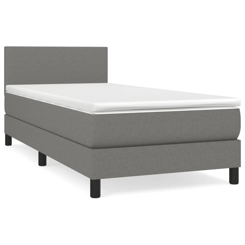 vidaXL Κρεβάτι Boxspring με Στρώμα Σκούρο Γκρι 80x200 εκ. Υφασμάτινο