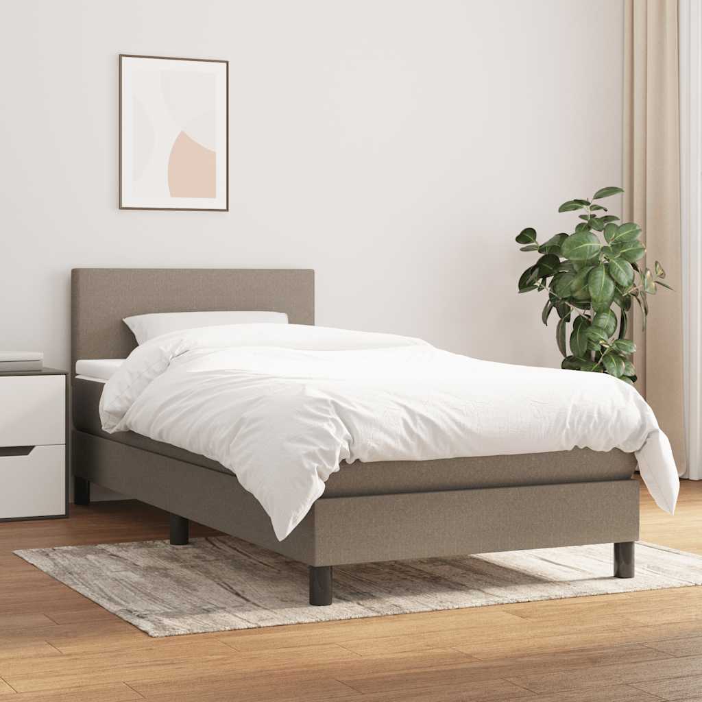 vidaXL Κρεβάτι Boxspring με Στρώμα Taupe 80x200 εκ. Υφασμάτινο