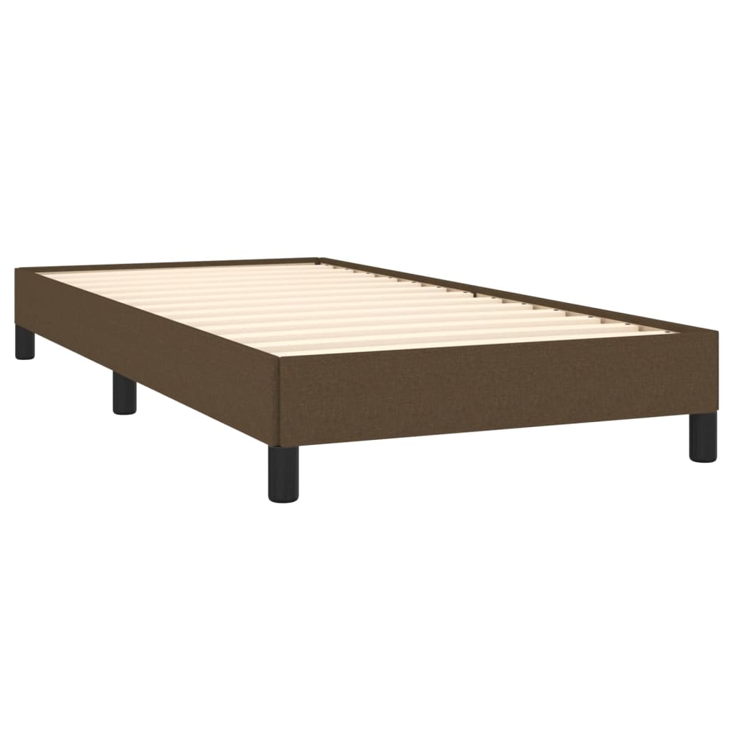 vidaXL Κρεβάτι Boxspring με Στρώμα Σκούρο Καφέ 90x200 εκ. Υφασμάτινο