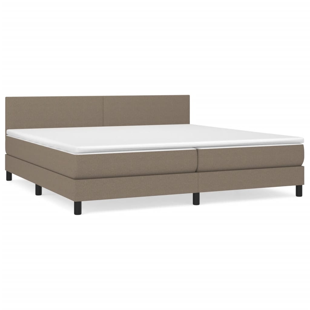 vidaXL Κρεβάτι Boxspring με Στρώμα Taupe 200x200 εκ. Υφασμάτινο
