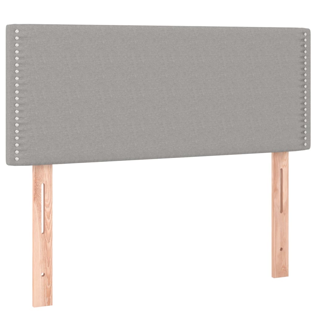 vidaXL Κρεβάτι Boxspring με Στρώμα Ανοιχτό Γκρι 90x190 εκ. Υφασμάτινο