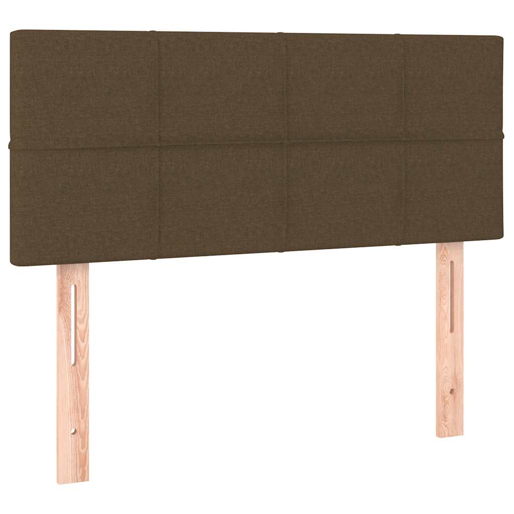 vidaXL Κρεβάτι Boxspring με Στρώμα Σκούρο Καφέ 90x200 εκ. Υφασμάτινο
