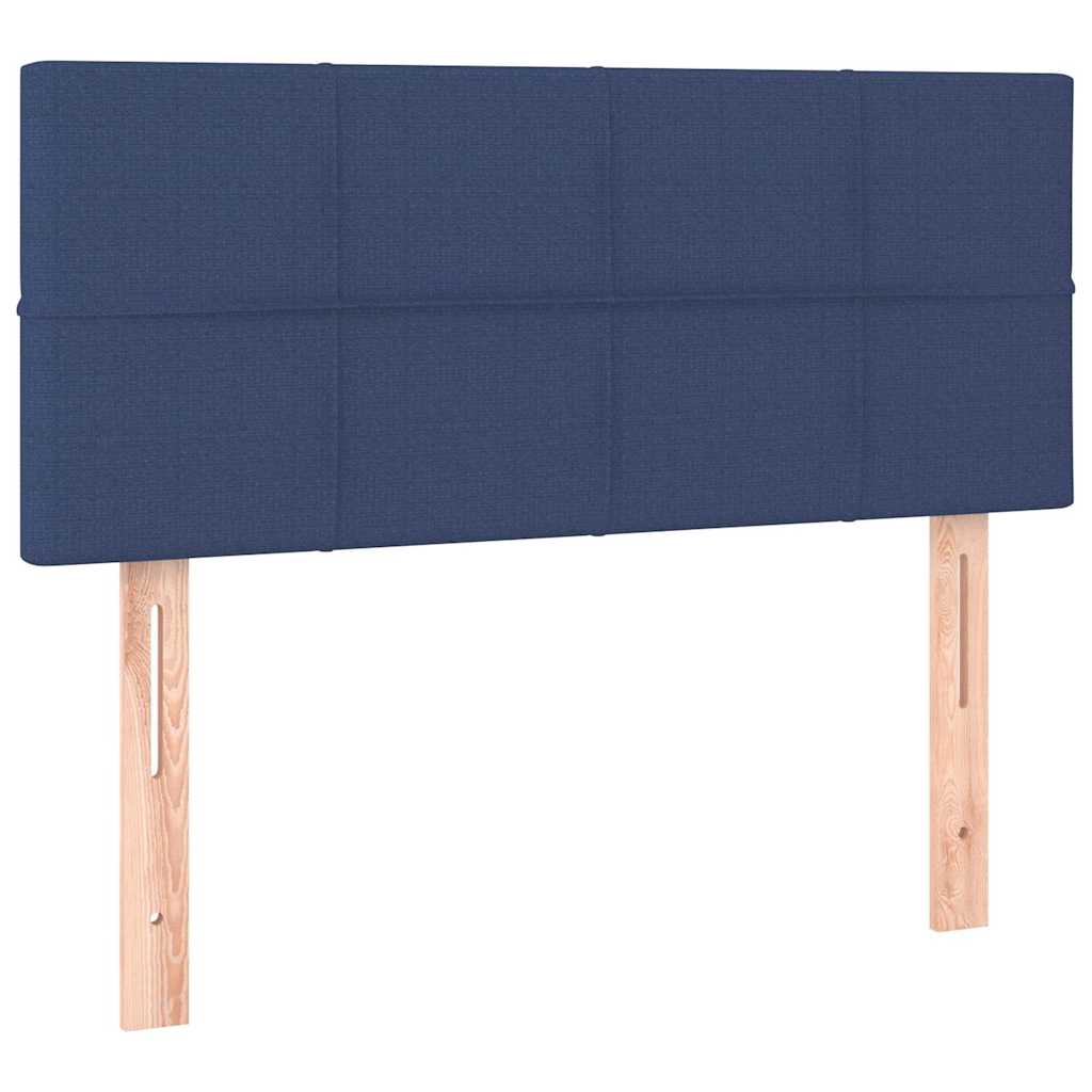vidaXL Κρεβάτι Boxspring με Στρώμα Μπλε 90x200 εκ.Υφασμάτινο