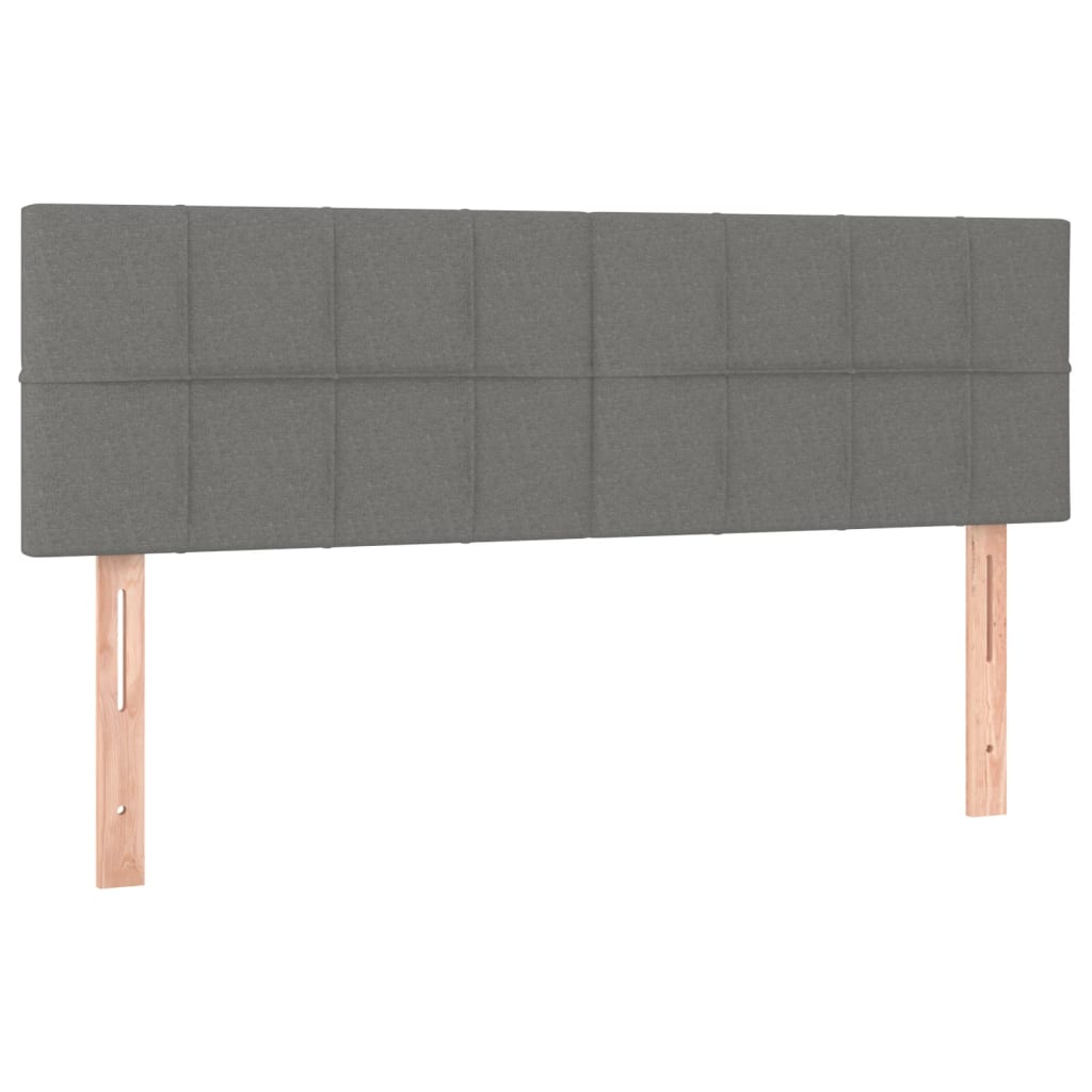 vidaXL Κρεβάτι Boxspring με Στρώμα Σκούρο Γκρι 140x190 εκ. Υφασμάτινο