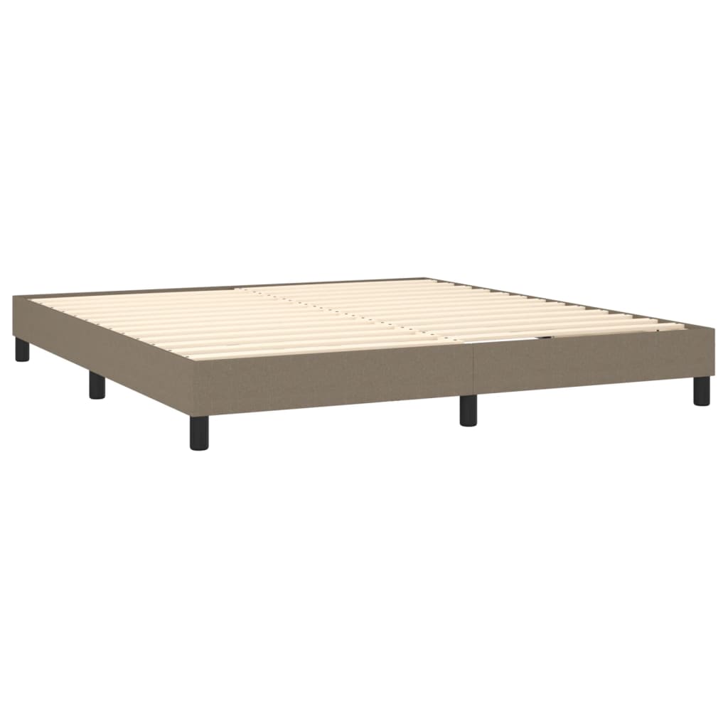 vidaXL Κρεβάτι Boxspring με Στρώμα Taupe 180x200 εκ. Υφασμάτινο