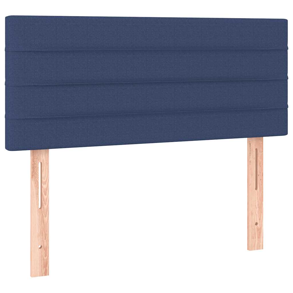 vidaXL Κρεβάτι Boxspring με Στρώμα Μπλε 90x200 εκ.Υφασμάτινο