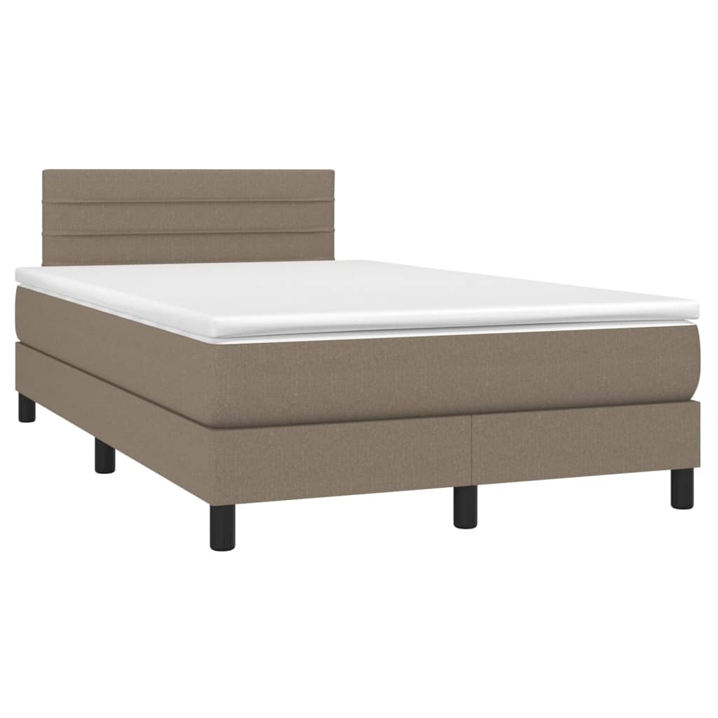 vidaXL Κρεβάτι Boxspring με Στρώμα Taupe 120x200 εκ. Υφασμάτινο