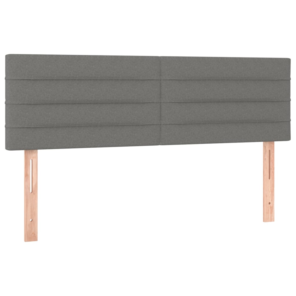 vidaXL Κρεβάτι Boxspring με Στρώμα Σκούρο Γκρι 140x200 εκ Υφασμάτινο