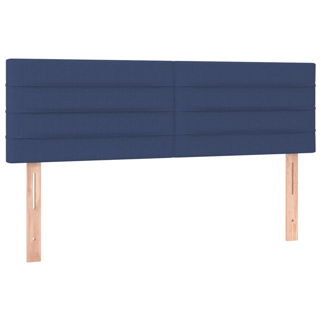 vidaXL Κρεβάτι Boxspring με Στρώμα Μπλε 140x200 εκ. Υφασμάτινο