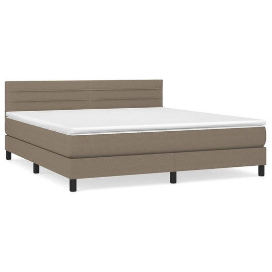 vidaXL Κρεβάτι Boxspring με Στρώμα Taupe 160x200 εκ. Υφασμάτινο