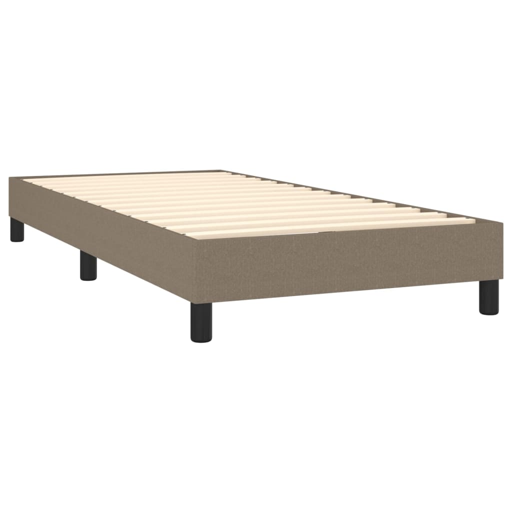 vidaXL Κρεβάτι Boxspring με Στρώμα Taupe 90x190 εκ.Υφασμάτινο