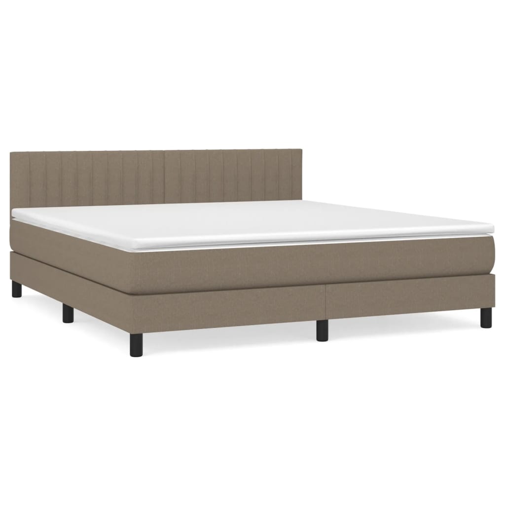 vidaXL Κρεβάτι Boxspring με Στρώμα Taupe 180x200 εκ. Υφασμάτινο