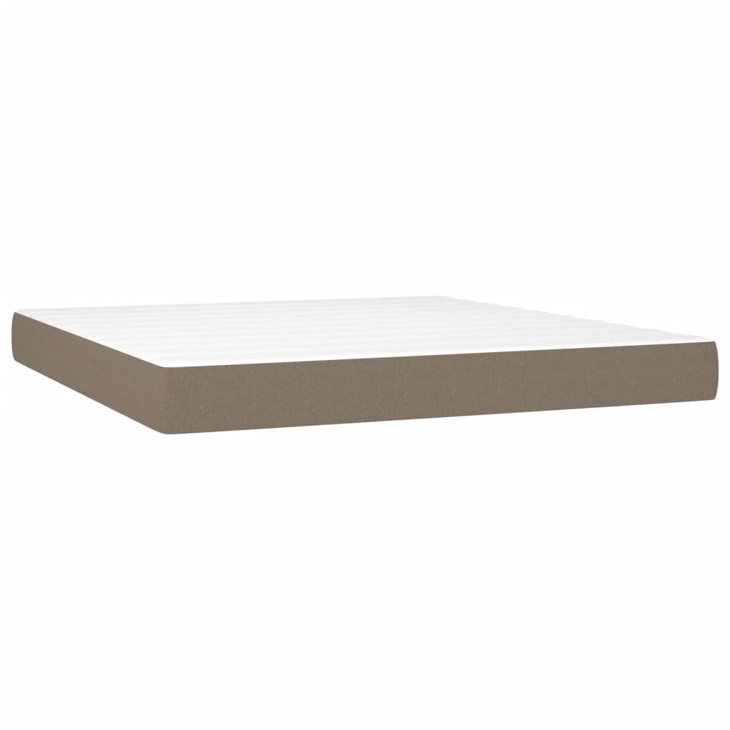 vidaXL Κρεβάτι Boxspring με Στρώμα Taupe 180x200 εκ. Υφασμάτινο