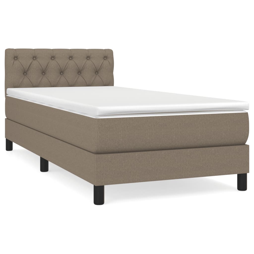 vidaXL Κρεβάτι Boxspring με Στρώμα Taupe 80x200 εκ. Υφασμάτινο