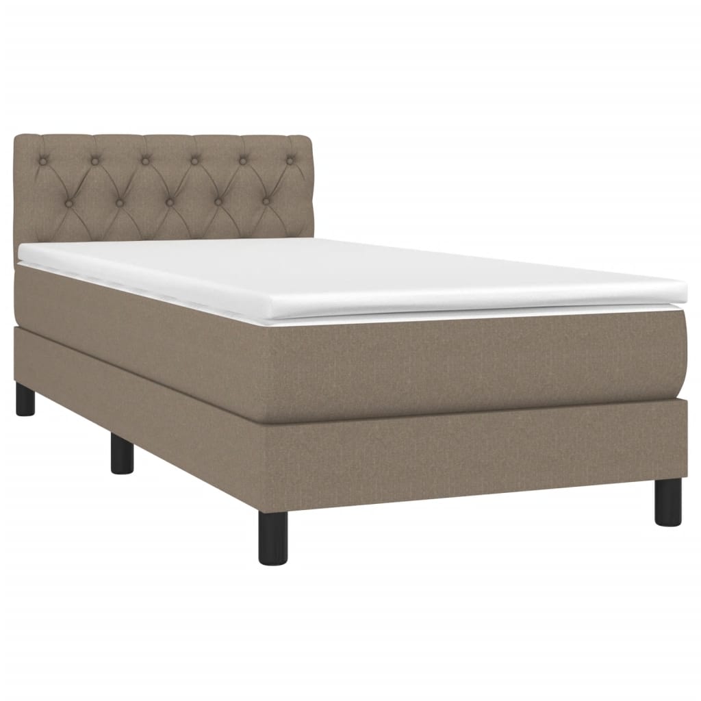 vidaXL Κρεβάτι Boxspring με Στρώμα Taupe 80x200 εκ. Υφασμάτινο
