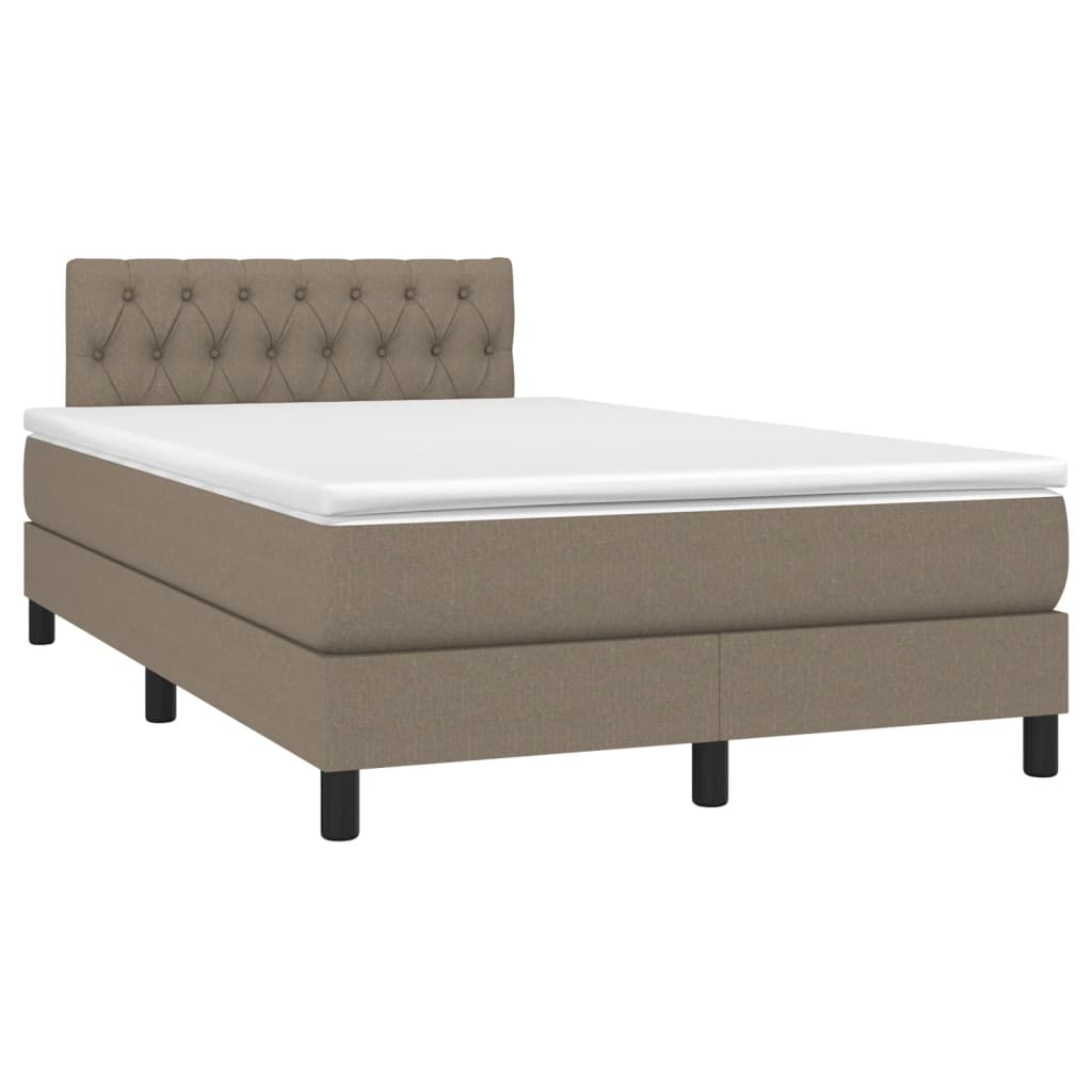 vidaXL Κρεβάτι Boxspring με Στρώμα Taupe 120x200 εκ. Υφασμάτινο