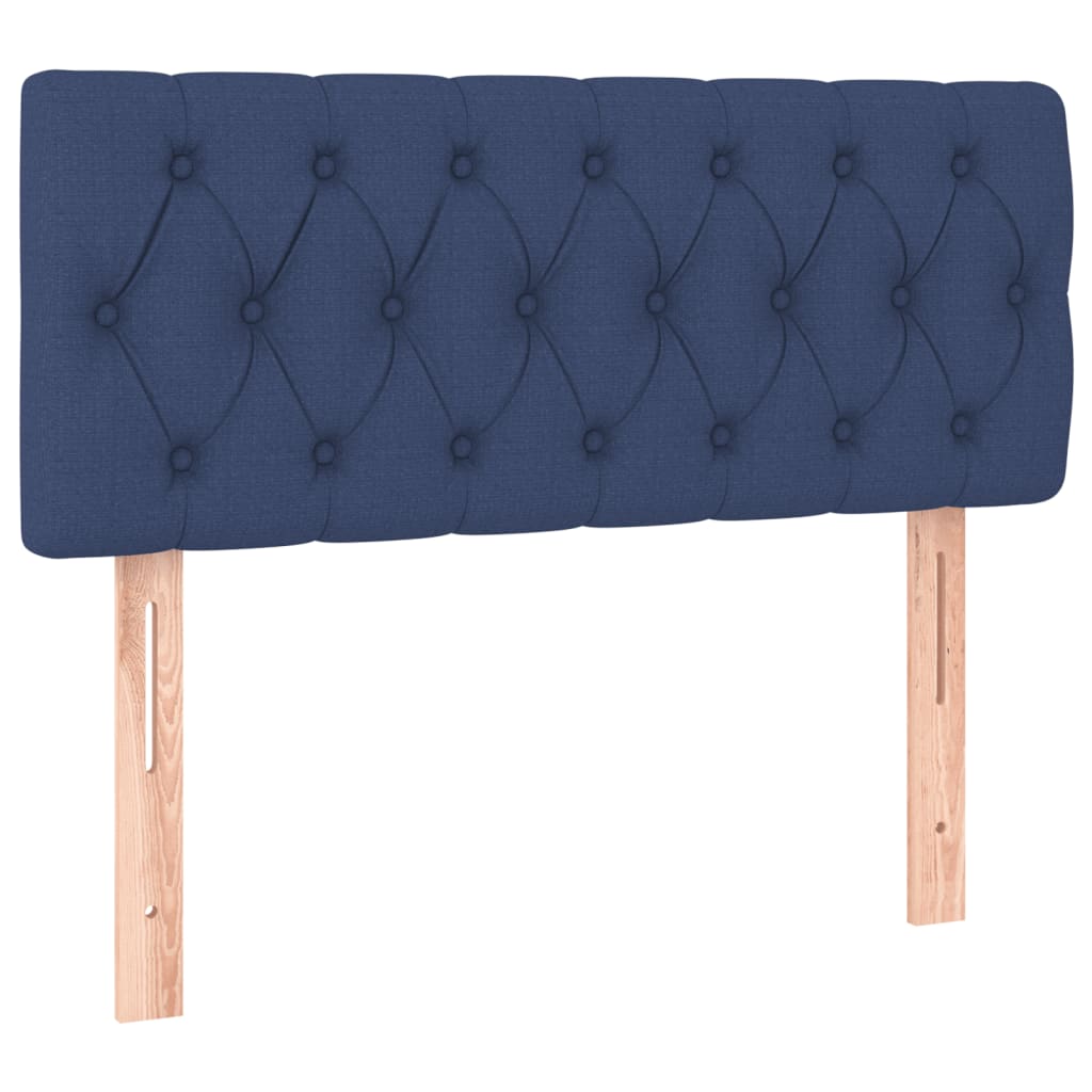 vidaXL Κρεβάτι Boxspring με Στρώμα Μπλε 120x200 εκ. Υφασμάτινο