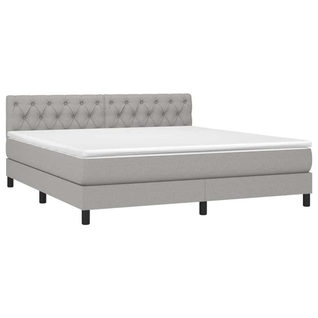 vidaXL Κρεβάτι Boxspring με Στρώμα Αν. Πράσινο 160x200εκ Υφασμάτινο