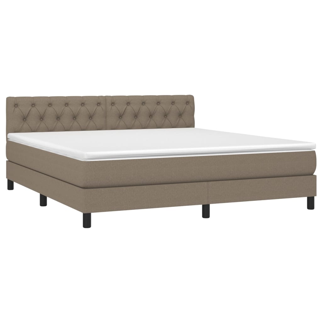 vidaXL Κρεβάτι Boxspring με Στρώμα Taupe 160x200 εκ. Υφασμάτινο