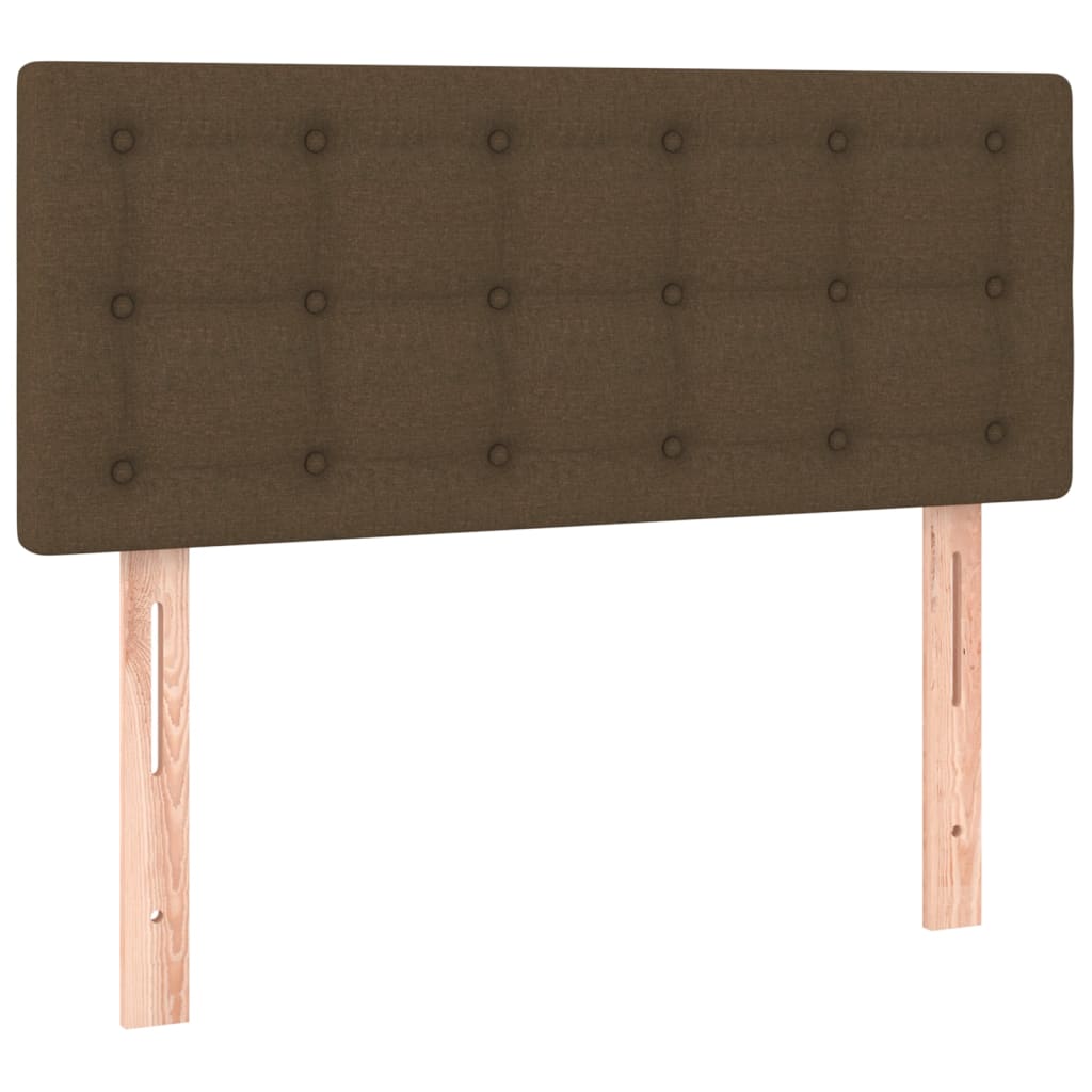 vidaXL Κρεβάτι Boxspring με Στρώμα Σκούρο Καφέ 90x200 εκ. Υφασμάτινο