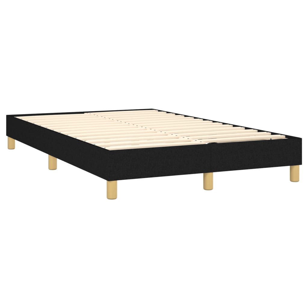 vidaXL Κρεβάτι Boxspring με Στρώμα Μαύρο 120x200 εκ. Υφασμάτινο