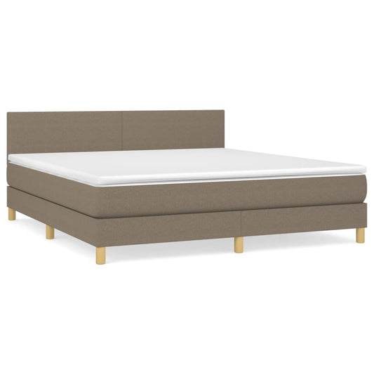 vidaXL Κρεβάτι Boxspring με Στρώμα Taupe 160x200 εκ. Υφασμάτινο