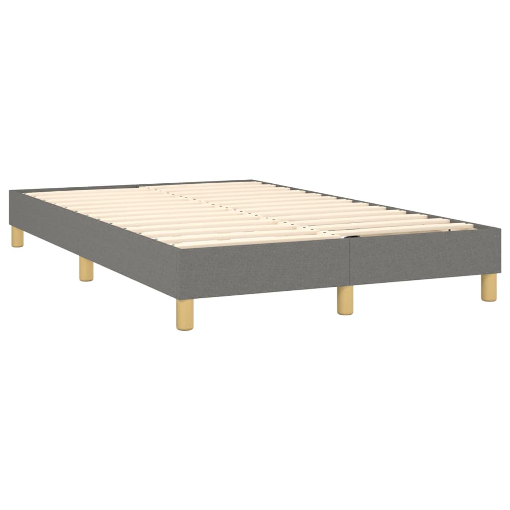 vidaXL Κρεβάτι Boxspring με Στρώμα Σκούρο Γκρι 120x200 εκ. Υφασμάτινο