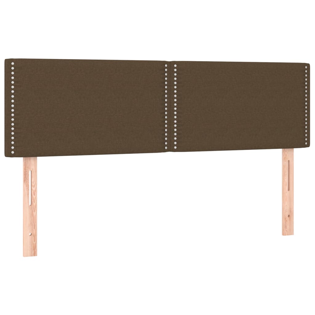 vidaXL Κρεβάτι Boxspring με Στρώμα Σκούρο Καφέ 140x200 εκ Υφασμάτινο