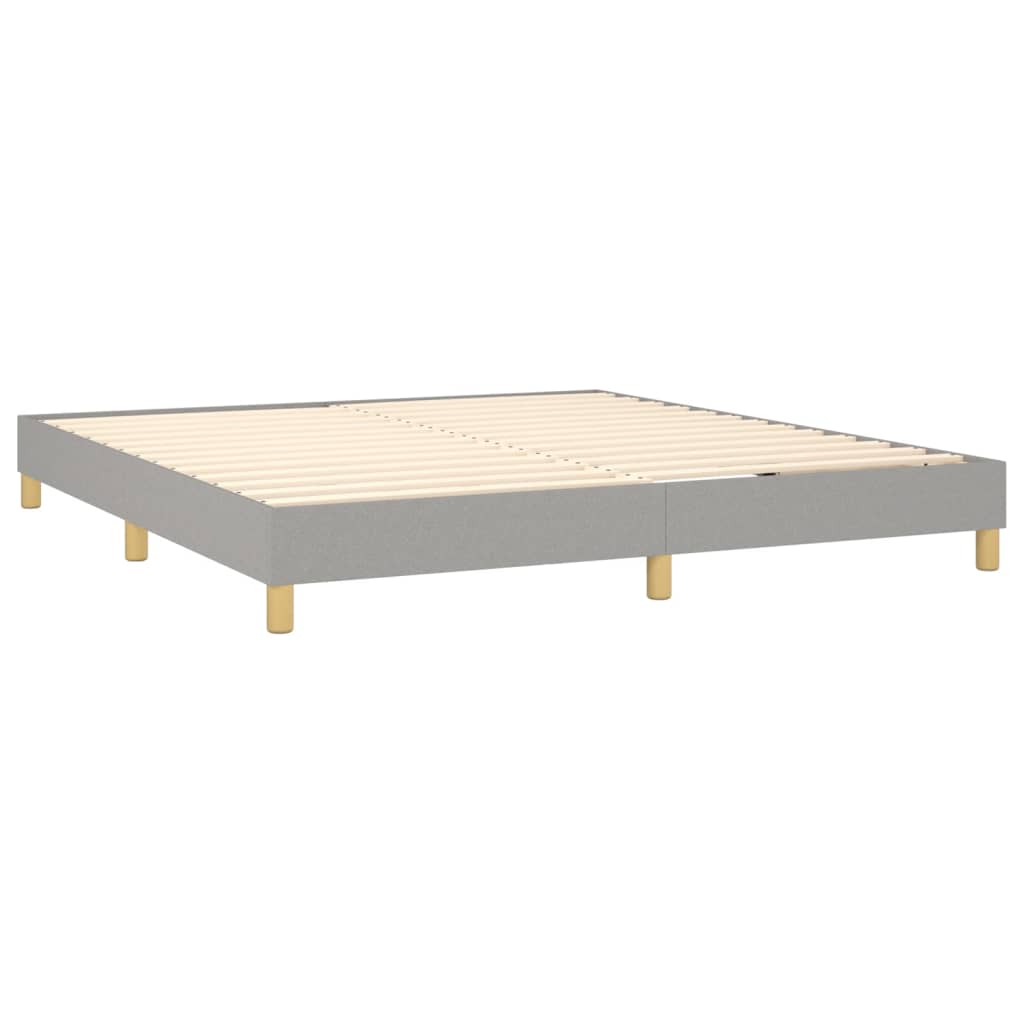vidaXL Κρεβάτι Boxspring με Στρώμα Ανοιχτό Γκρι 180x200 εκ. Υφασμάτινο