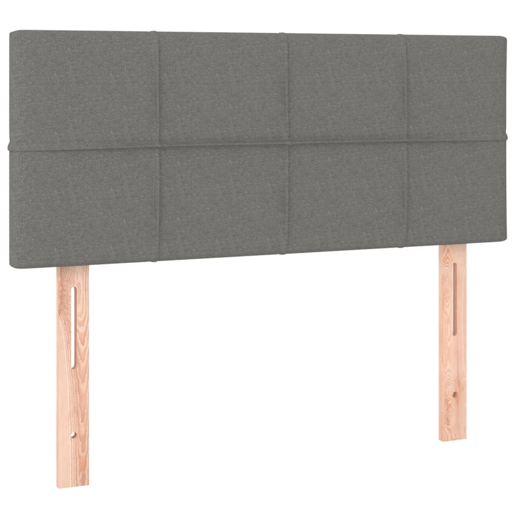 vidaXL Κρεβάτι Boxspring με Στρώμα Σκούρο Γκρι 90x200 εκ. Υφασμάτινο