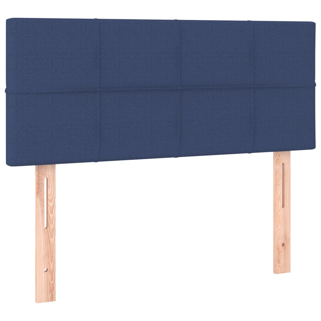 vidaXL Κρεβάτι Boxspring με Στρώμα Μπλε 90x200 εκ.Υφασμάτινο