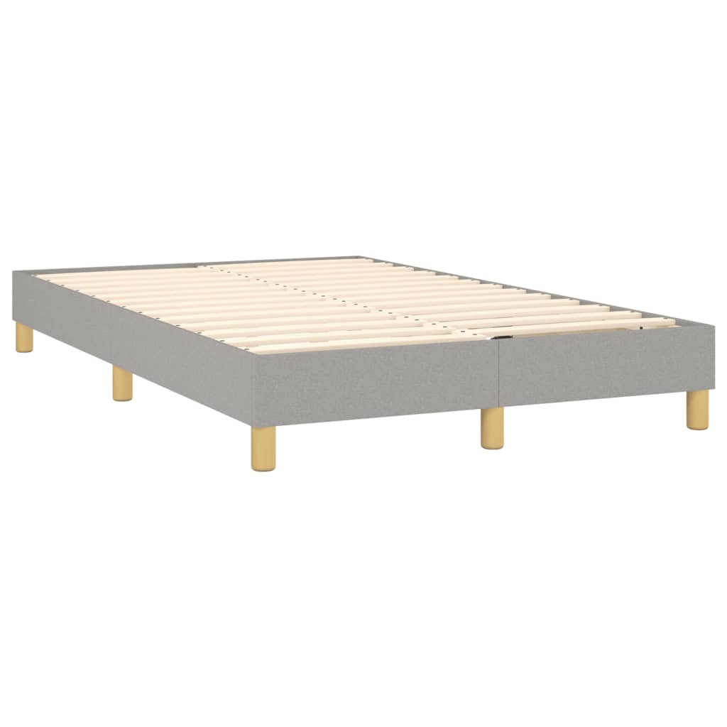 vidaXL Κρεβάτι Boxspring με Στρώμα Ανοιχτό Γκρι 120x200 εκ. Υφασμάτινο