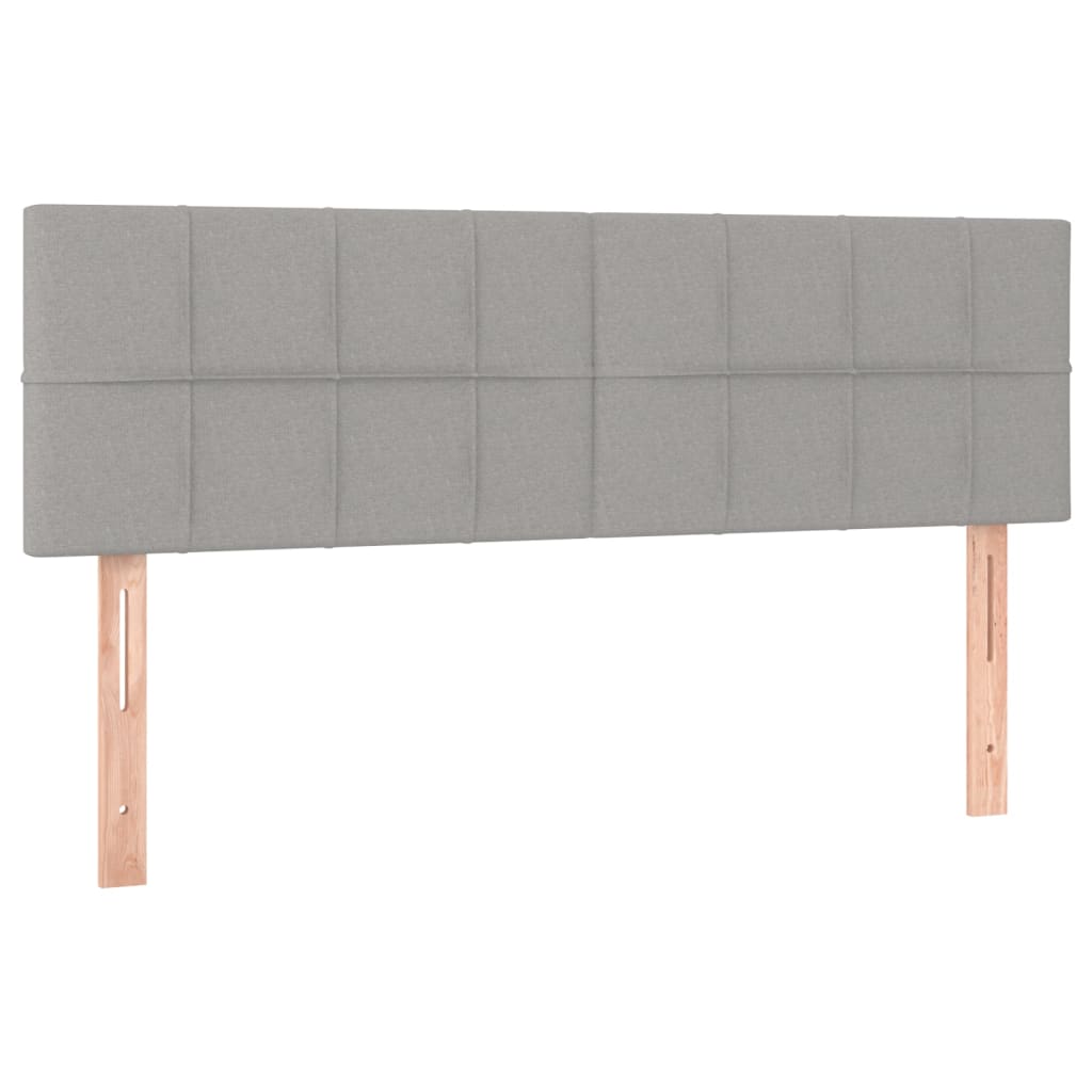 vidaXL Κρεβάτι Boxspring με Στρώμα Ανοιχτό Γκρι 140x200 εκ. Υφασμάτινο