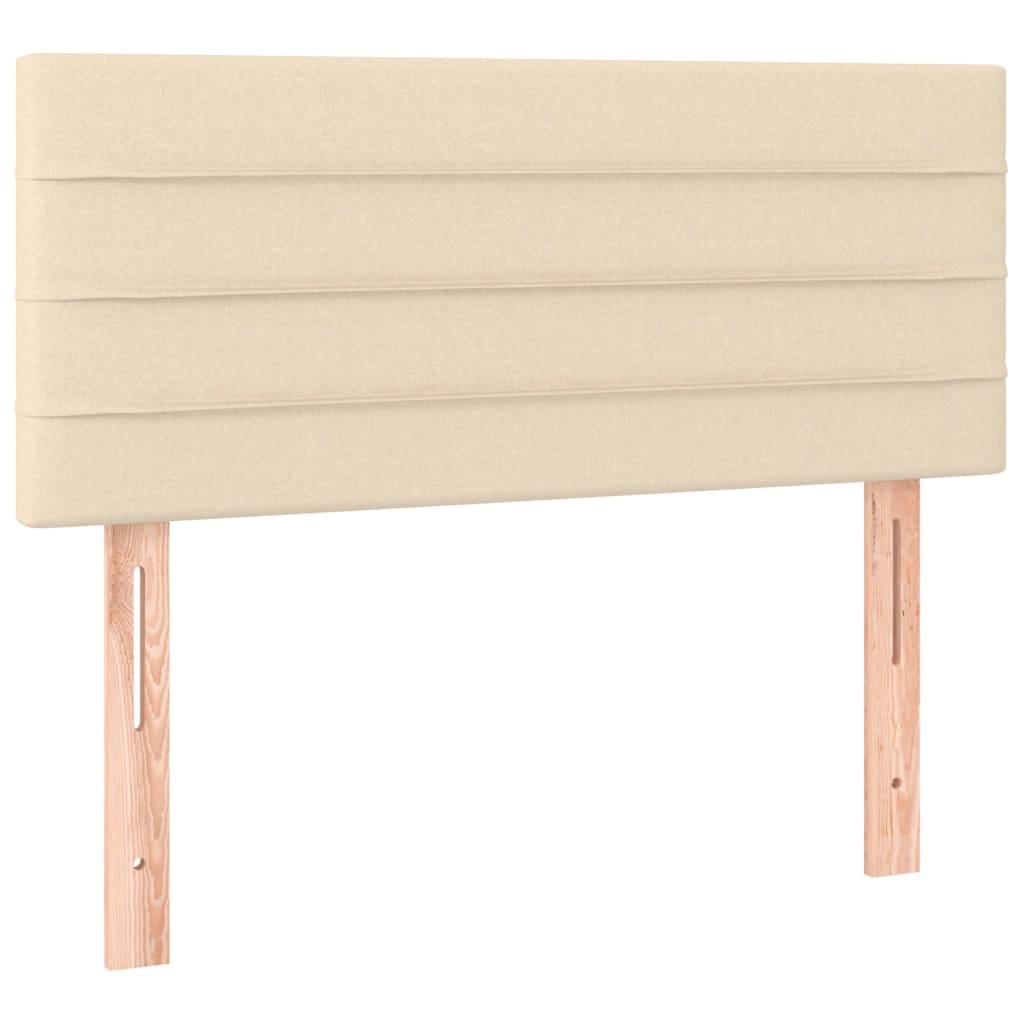 vidaXL Κρεβάτι Boxspring με Στρώμα Κρεμ 90x200 εκ.Υφασμάτινο