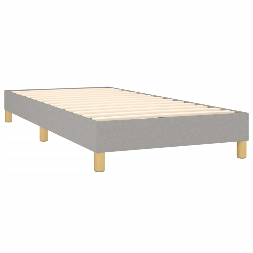 vidaXL Κρεβάτι Boxspring με Στρώμα Ανοιχτό Γκρι 100x200 εκ. Υφασμάτινο
