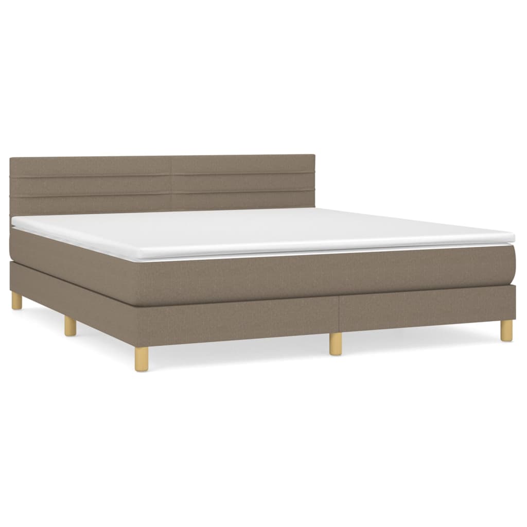 vidaXL Κρεβάτι Boxspring με Στρώμα Taupe 160x200 εκ. Υφασμάτινο
