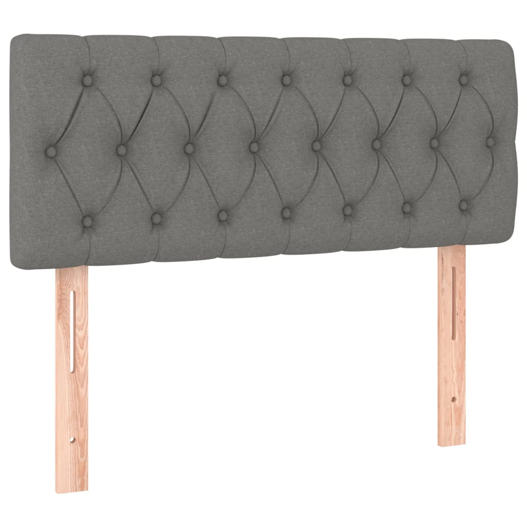 vidaXL Κρεβάτι Boxspring με Στρώμα Σκούρο Γκρι 90x190 εκ. Υφασμάτινο