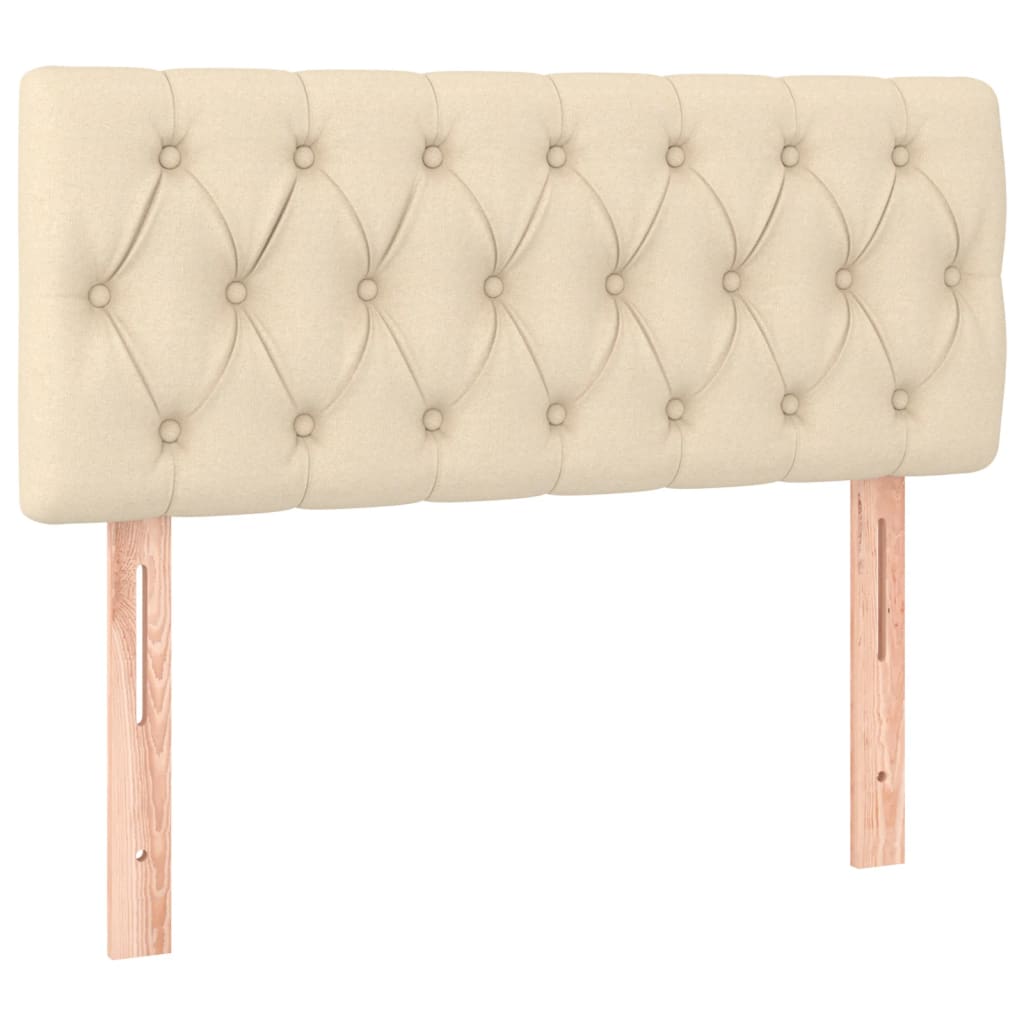 vidaXL Κρεβάτι Boxspring με Στρώμα Κρεμ 90x190 εκ.Υφασμάτινο